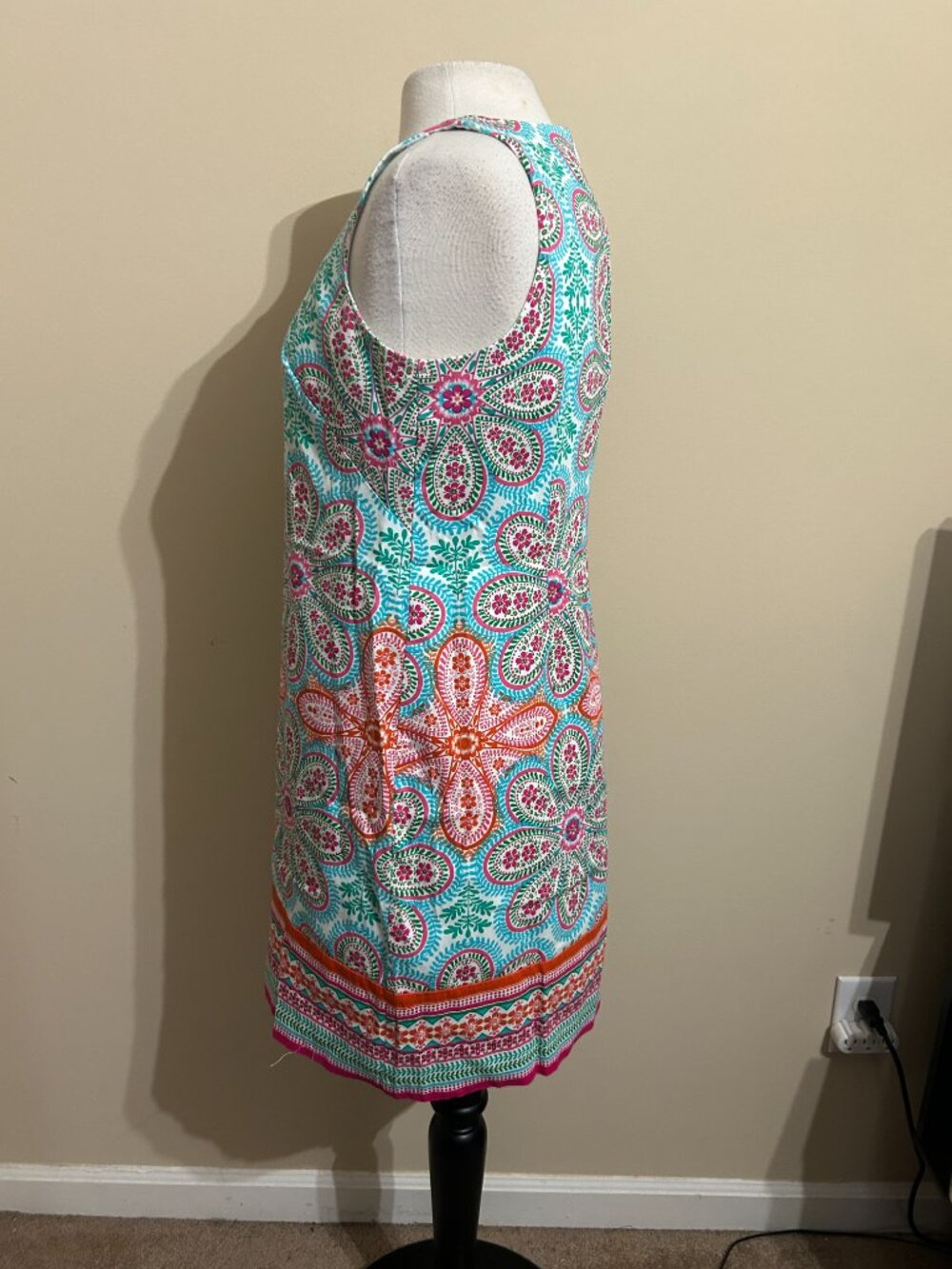 Share London Times Dress Womens Size 8 Blue Pink Paisley Floral Shift Work Party - Picture 3 of 10